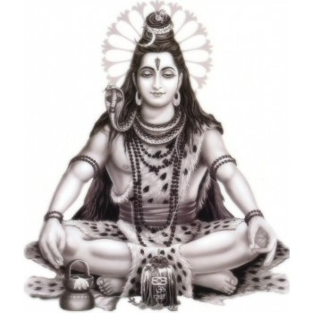 Lord Shiva in black and white background